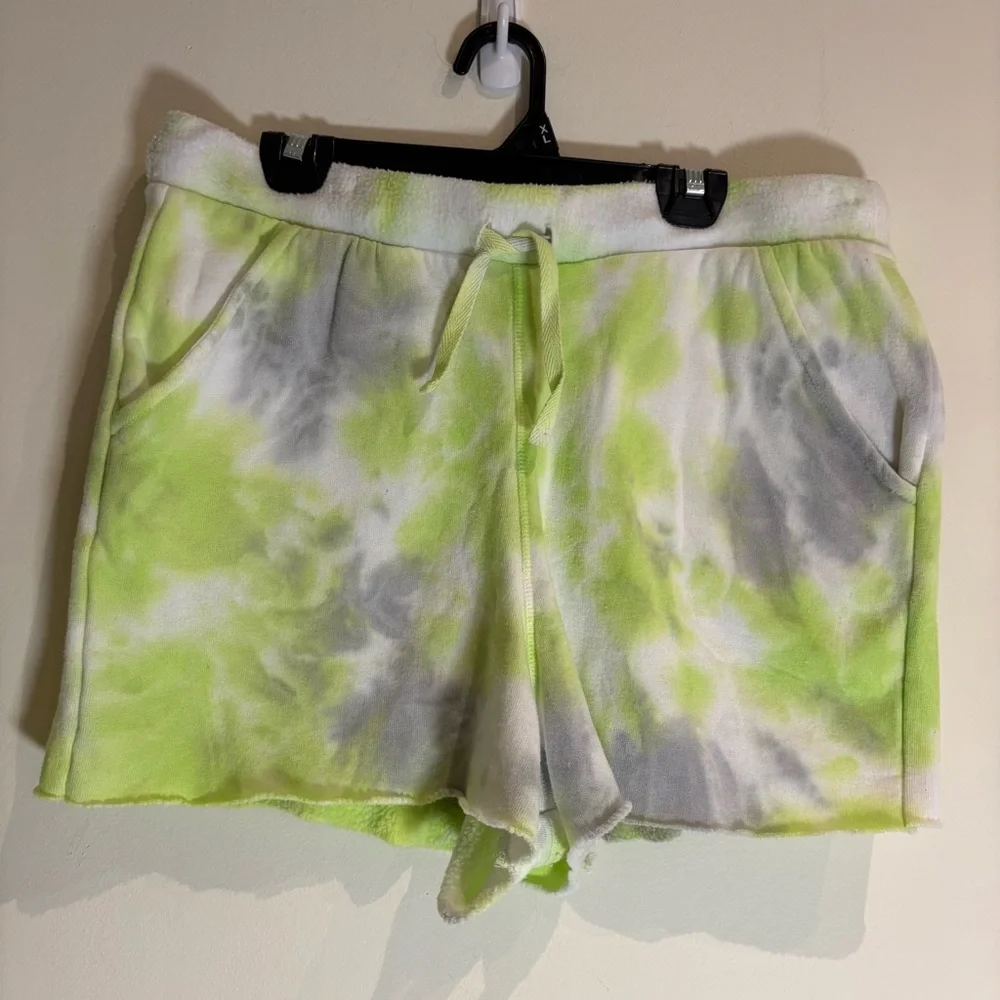 Free People Intimately Kelly Shorts Tie Dye Lime Green Size Medium